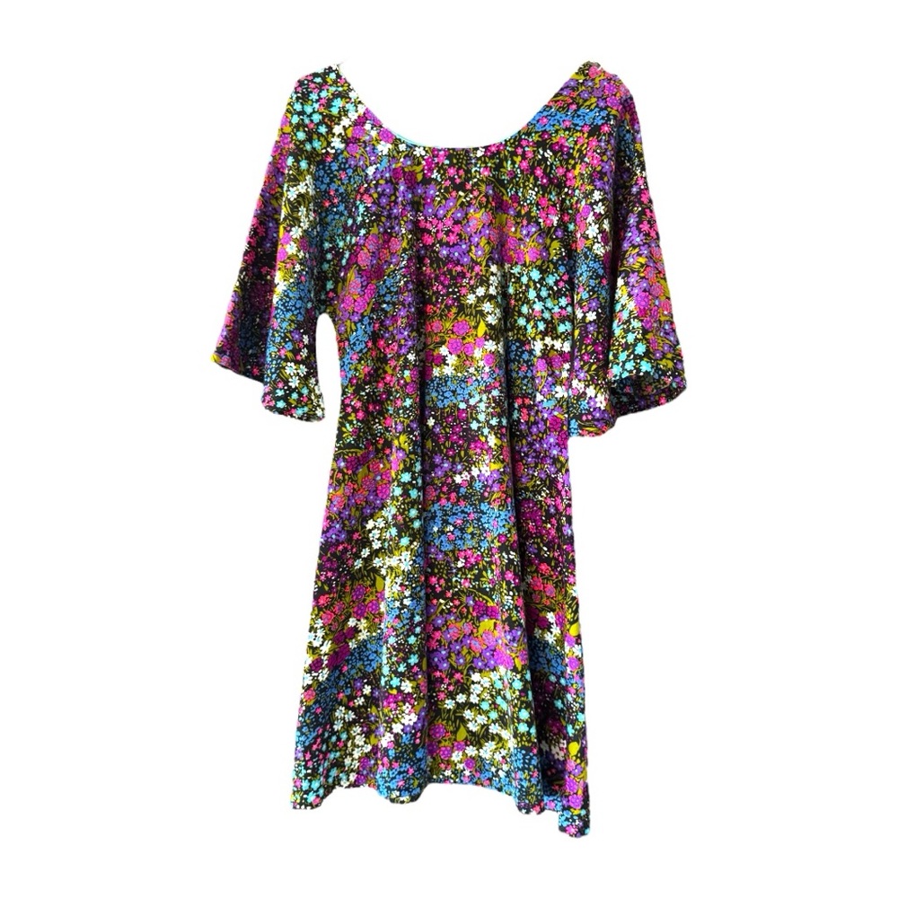 Two Potato Vintage Hawaiian Shorty Dress Acrylic Barkcloth